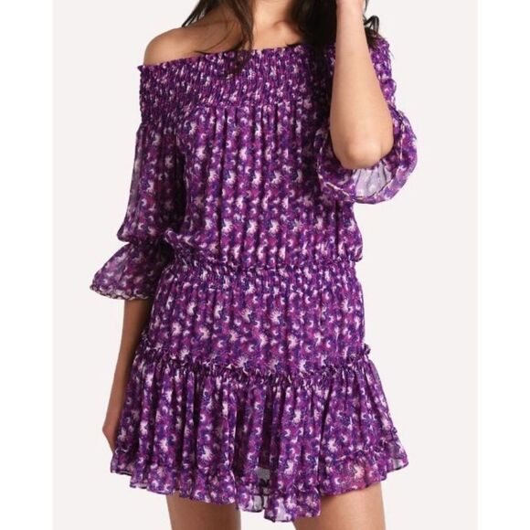 NWOT MISA Los Angelas Marisol Dress in Purple Floral, $350, Small - Picture 3 of 9